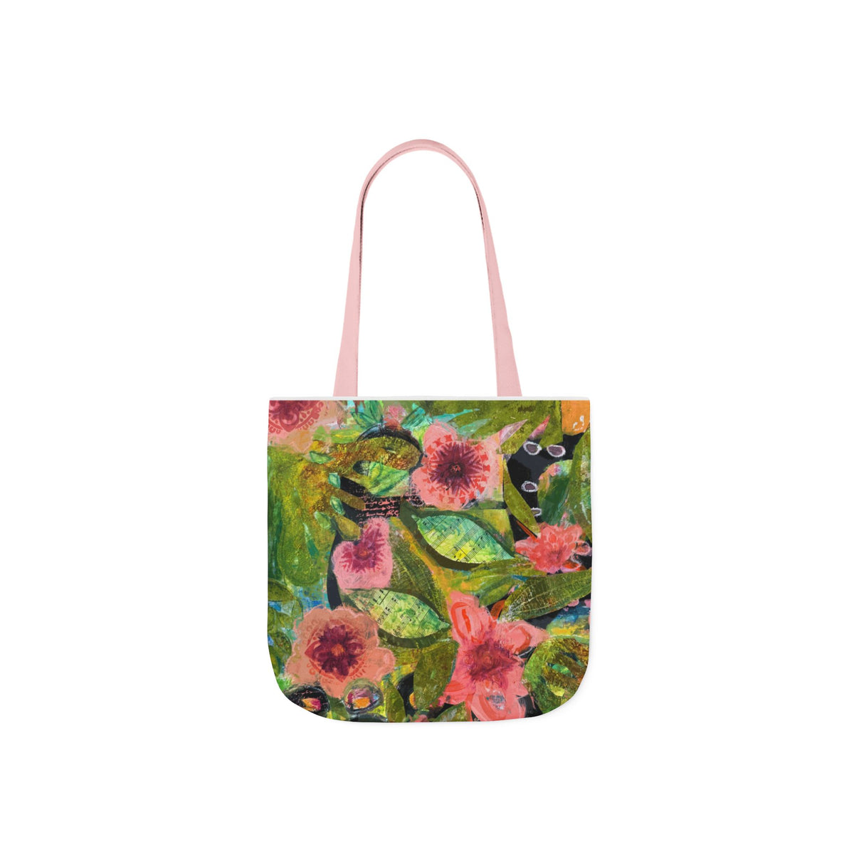 garden of Boquete canvas tote bag — colorful watercolor flowers