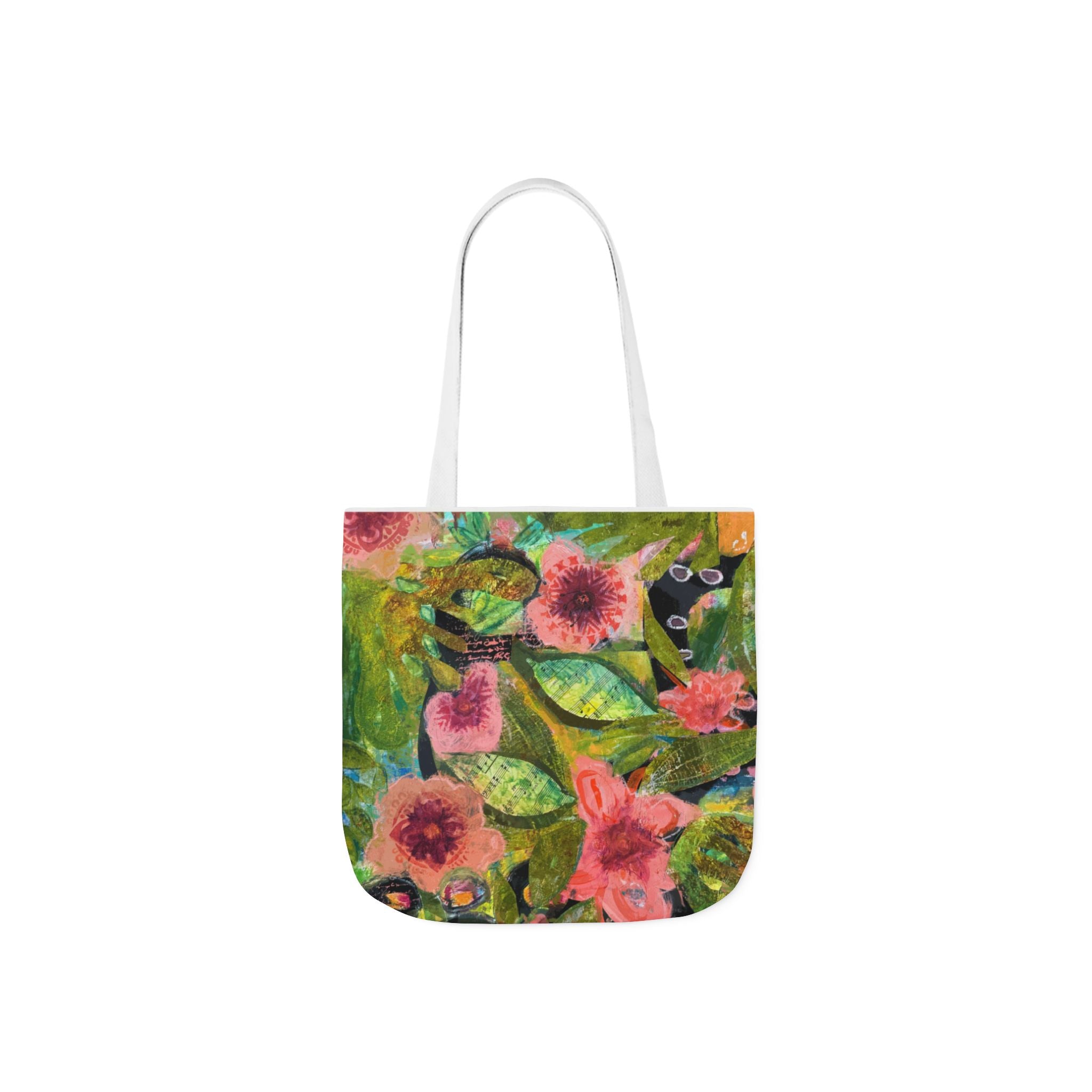 garden of Boquete canvas tote bag — colorful watercolor flowers