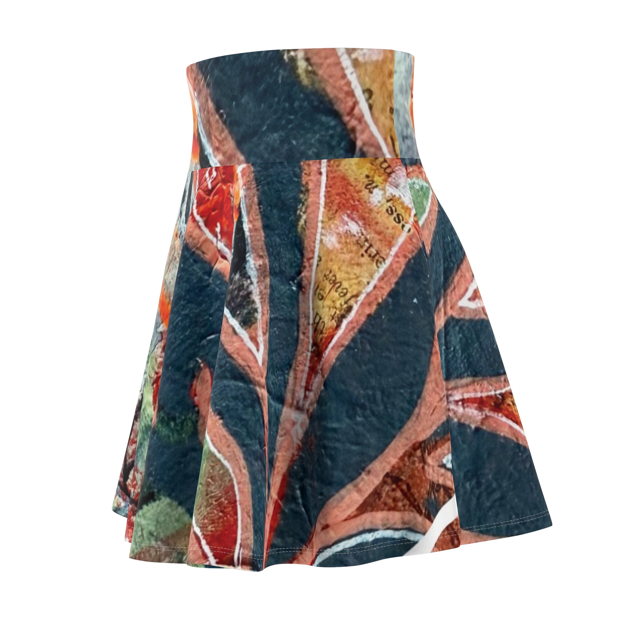 Floral Watercolor Skater Skirt — Vibrant Boho Print