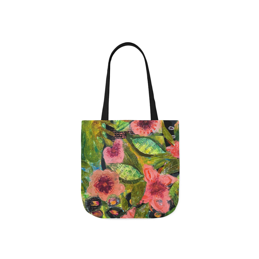 garden of Boquete canvas tote bag — colorful watercolor flowers
