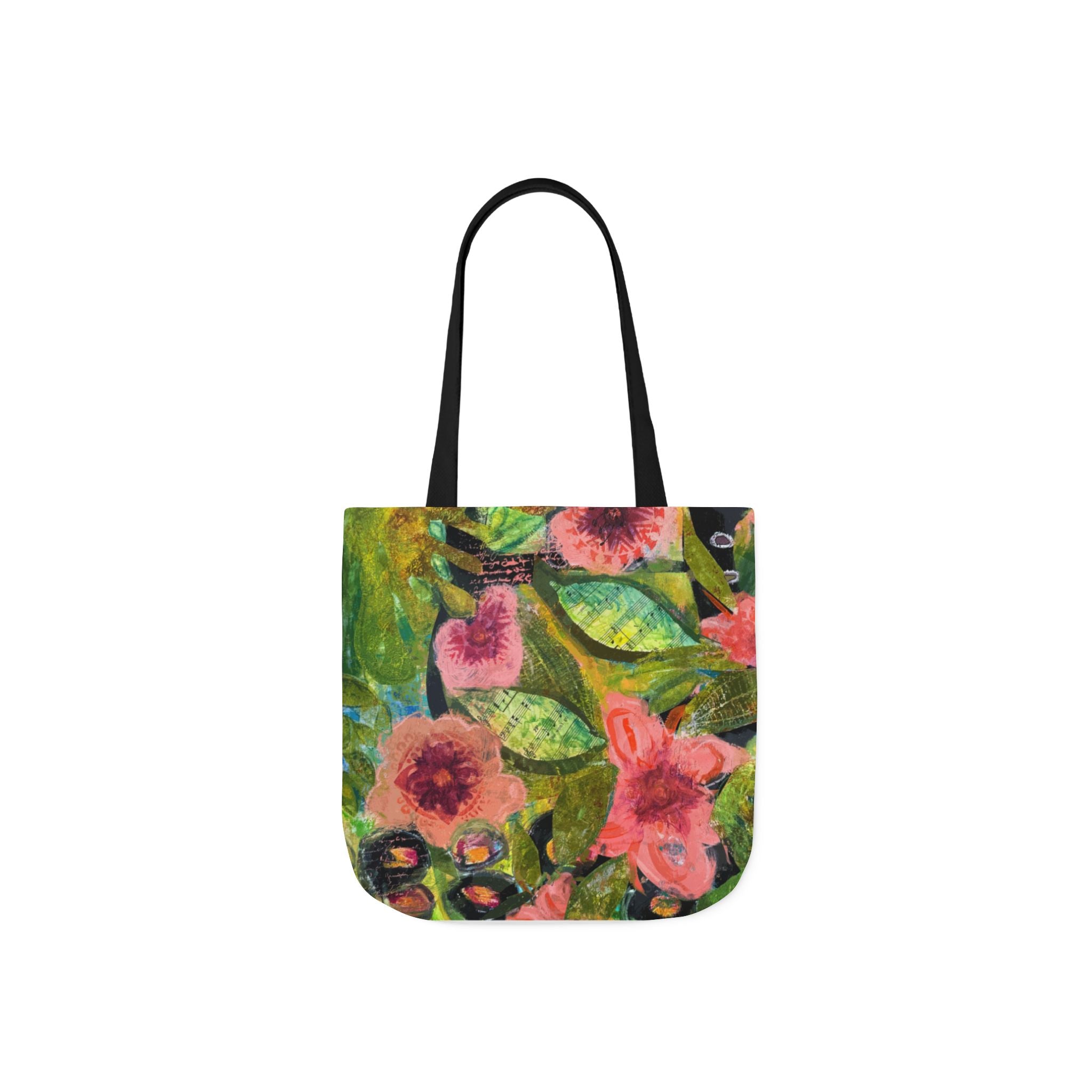 garden of Boquete canvas tote bag — colorful watercolor flowers