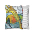 Colorful Bird Faux Suede Pillowcase — Artistic Tropical Rufous Motmot Throw Pillow Cover