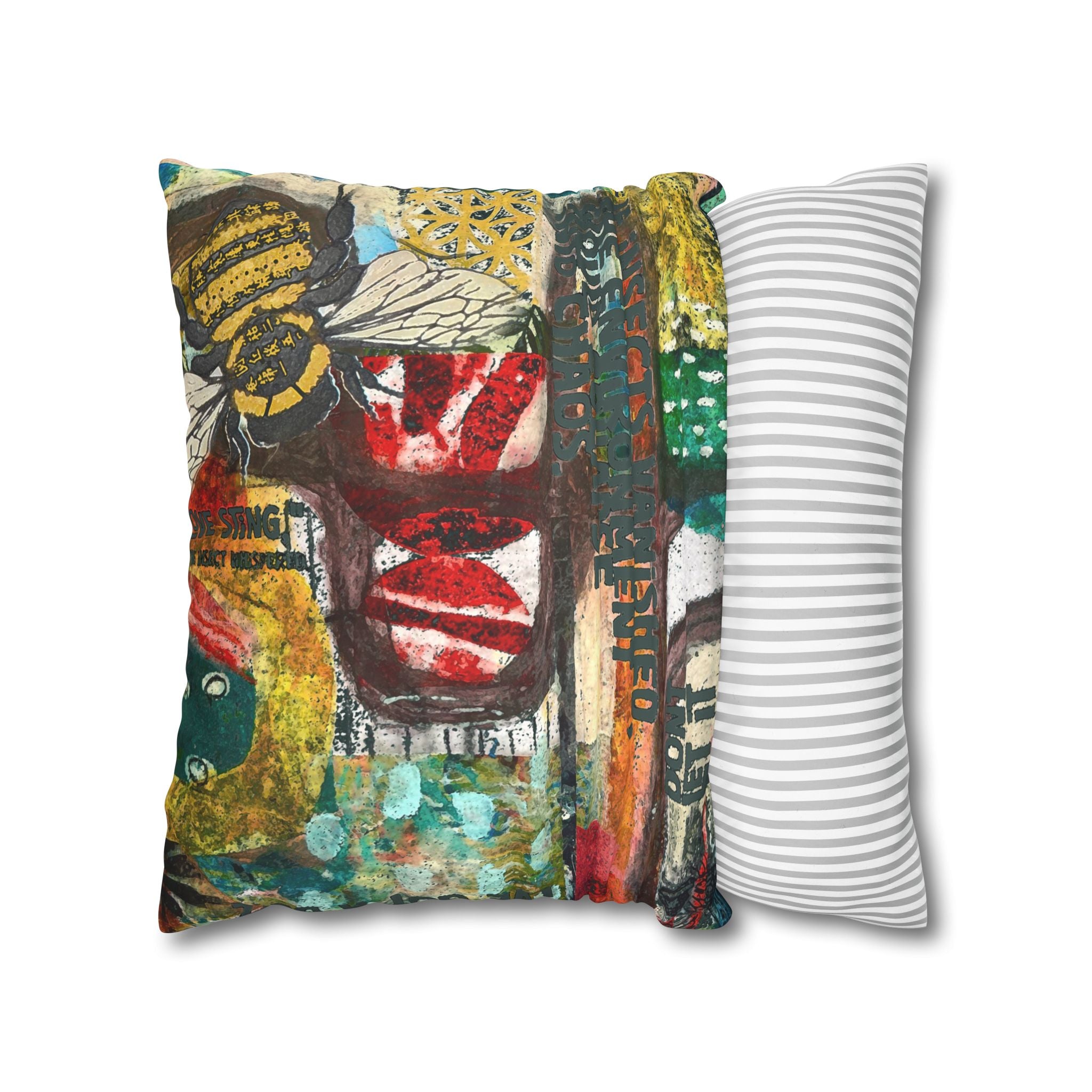 Don't Bug Me! Faux Suede Square Pillowcase