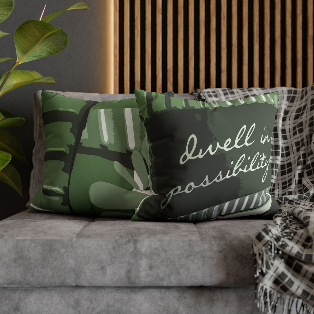 Dwell in Possibility! Faux Suede Square Pillowcase