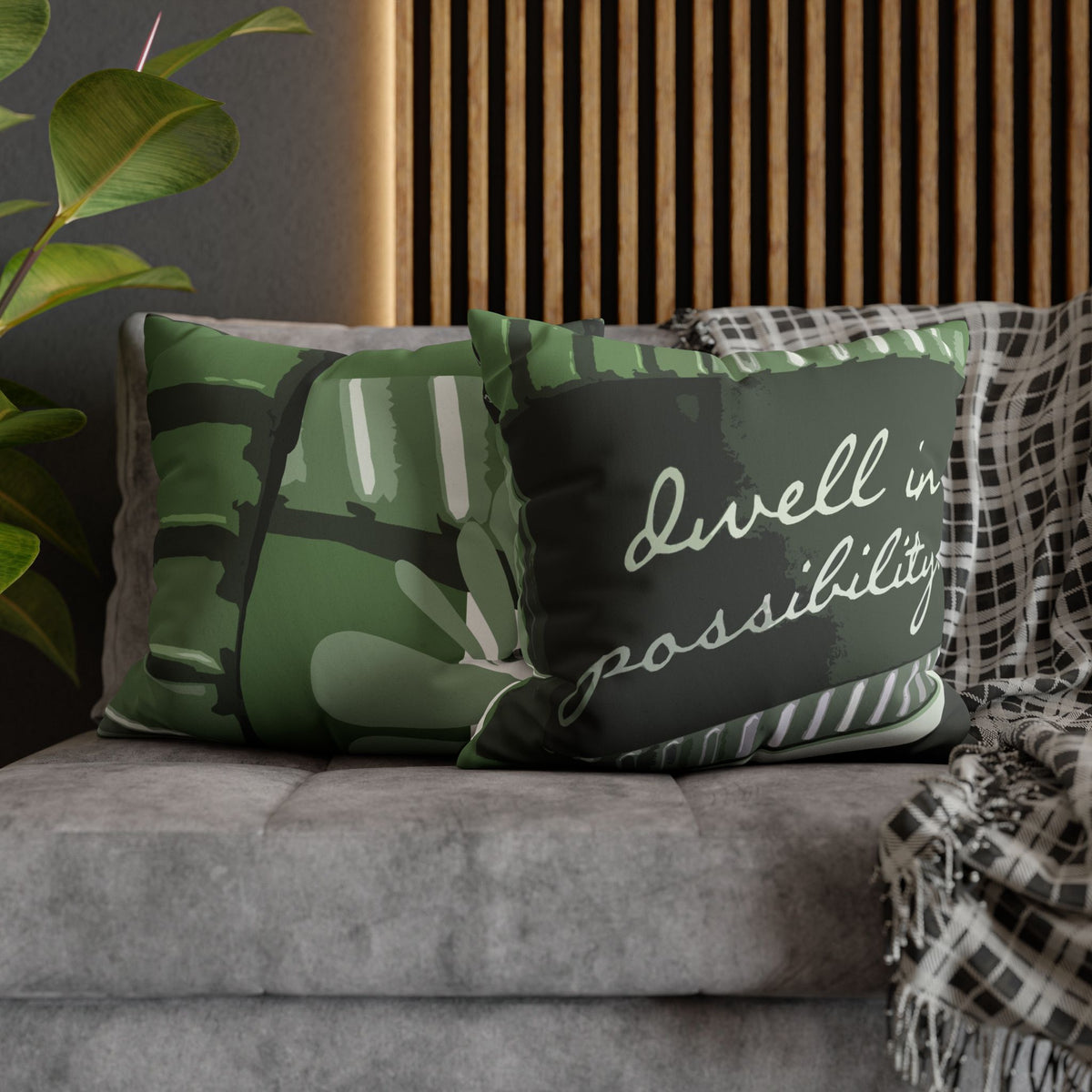 Dwell in Possibility! Faux Suede Square Pillowcase