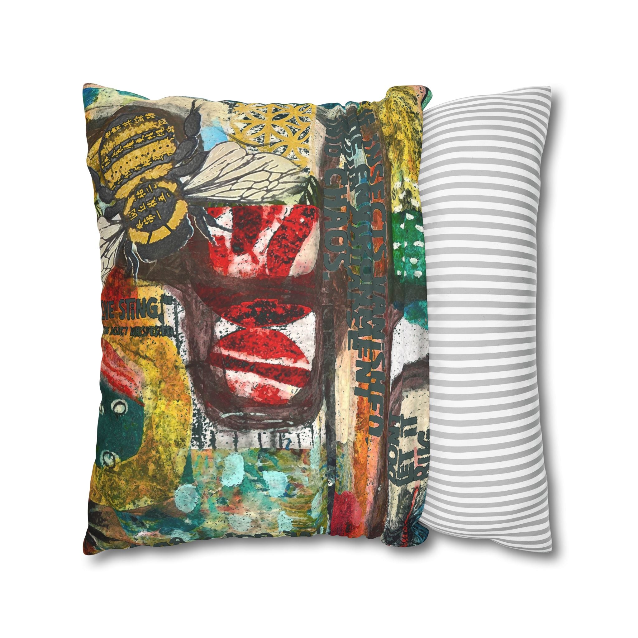 Don't Bug Me! Faux Suede Square Pillowcase