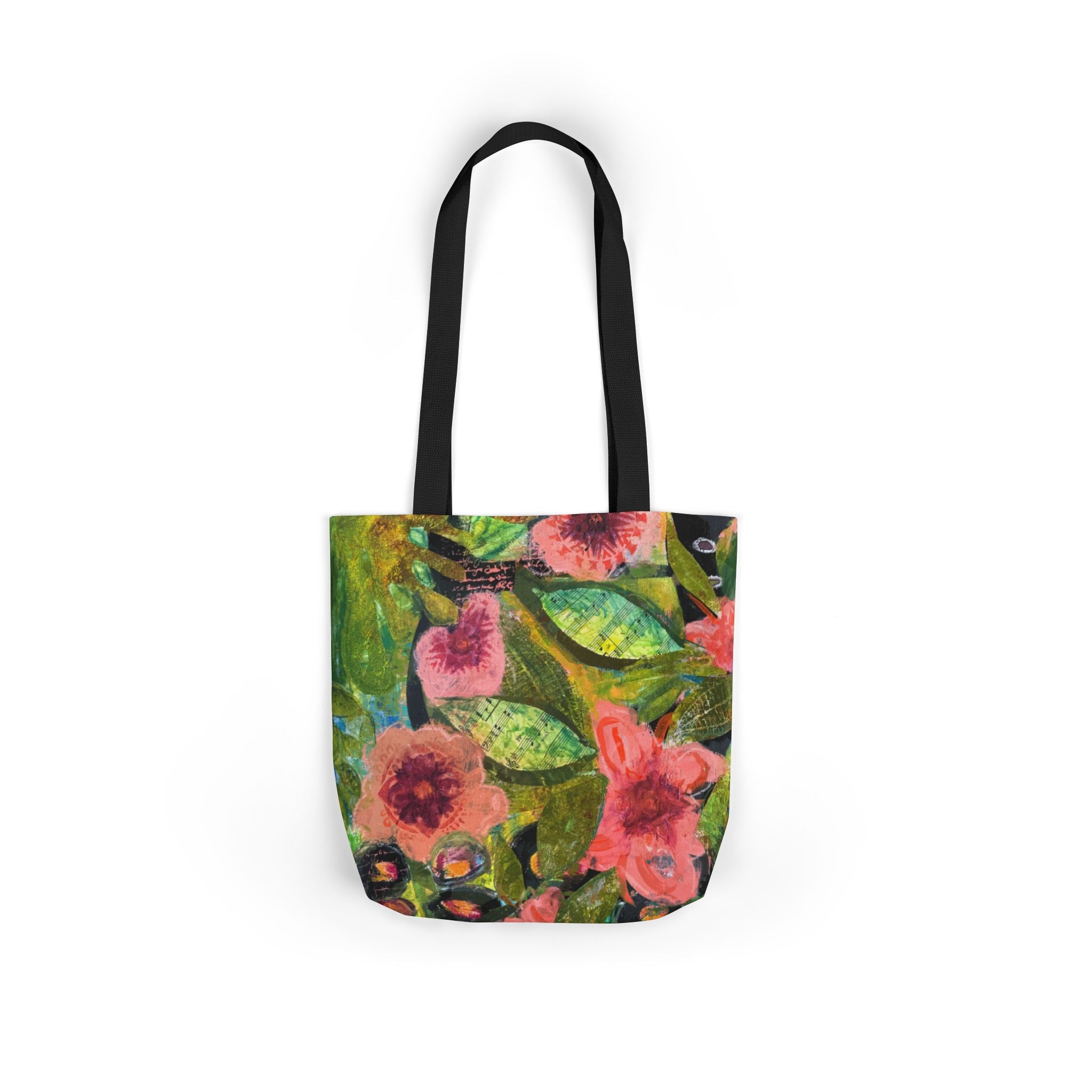 garden of Boquete canvas tote bag — colorful watercolor flowers