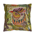 Outdoor Pillow — Colorful Folk Art Bird Garden Accent Pillow