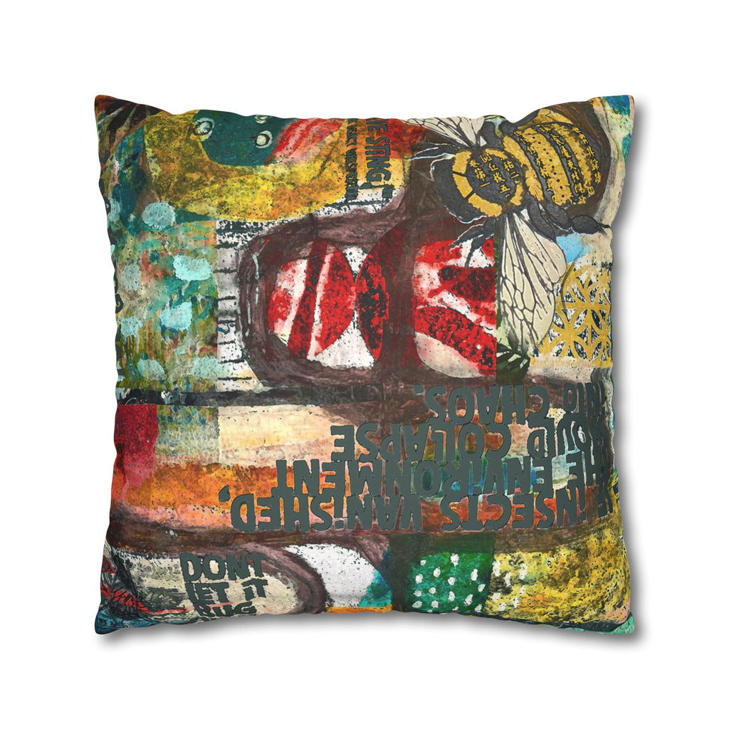 Don't Bug Me! Faux Suede Square Pillowcase
