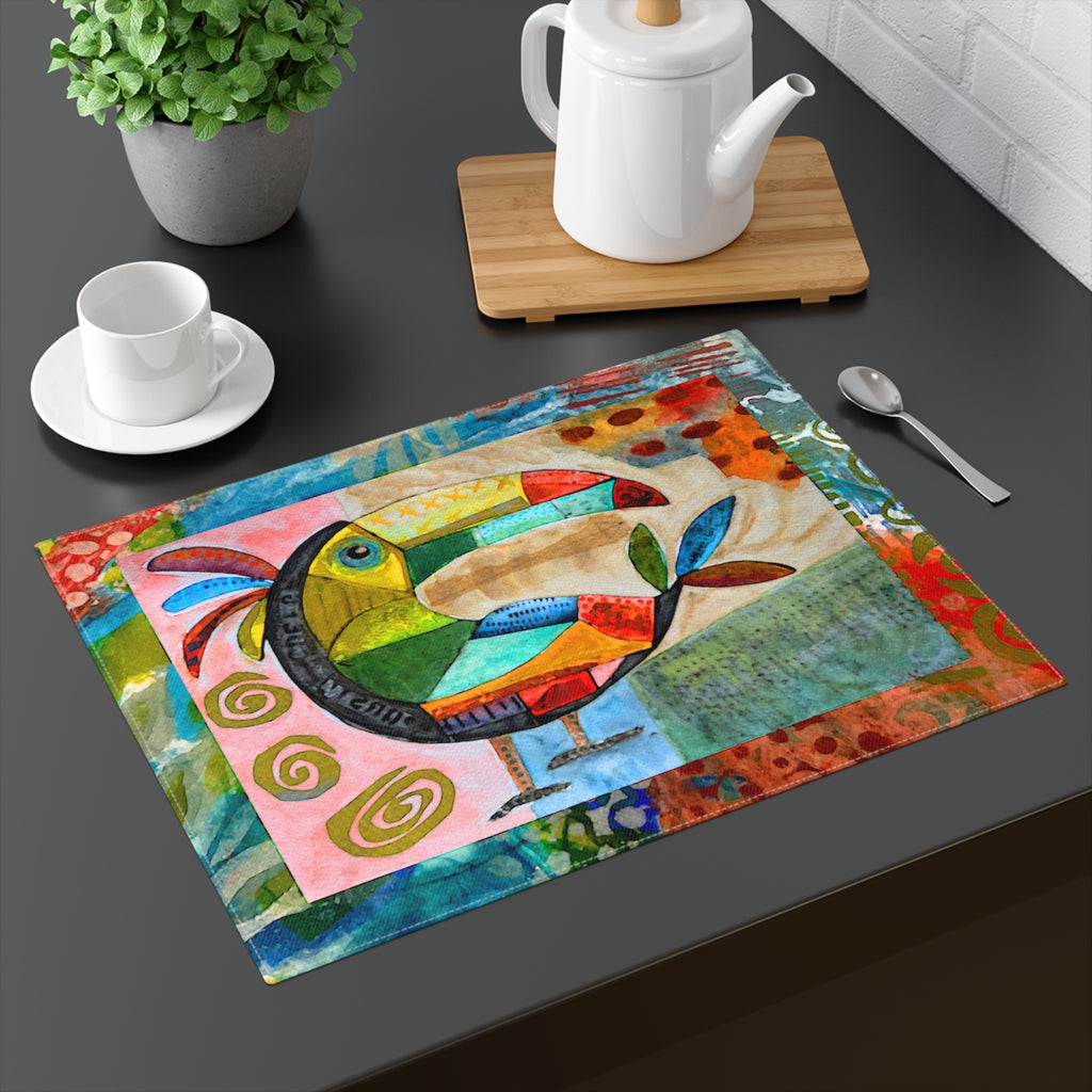 to beak or not to beak: colorful toucan placemat — Tropical Bird Table Decor