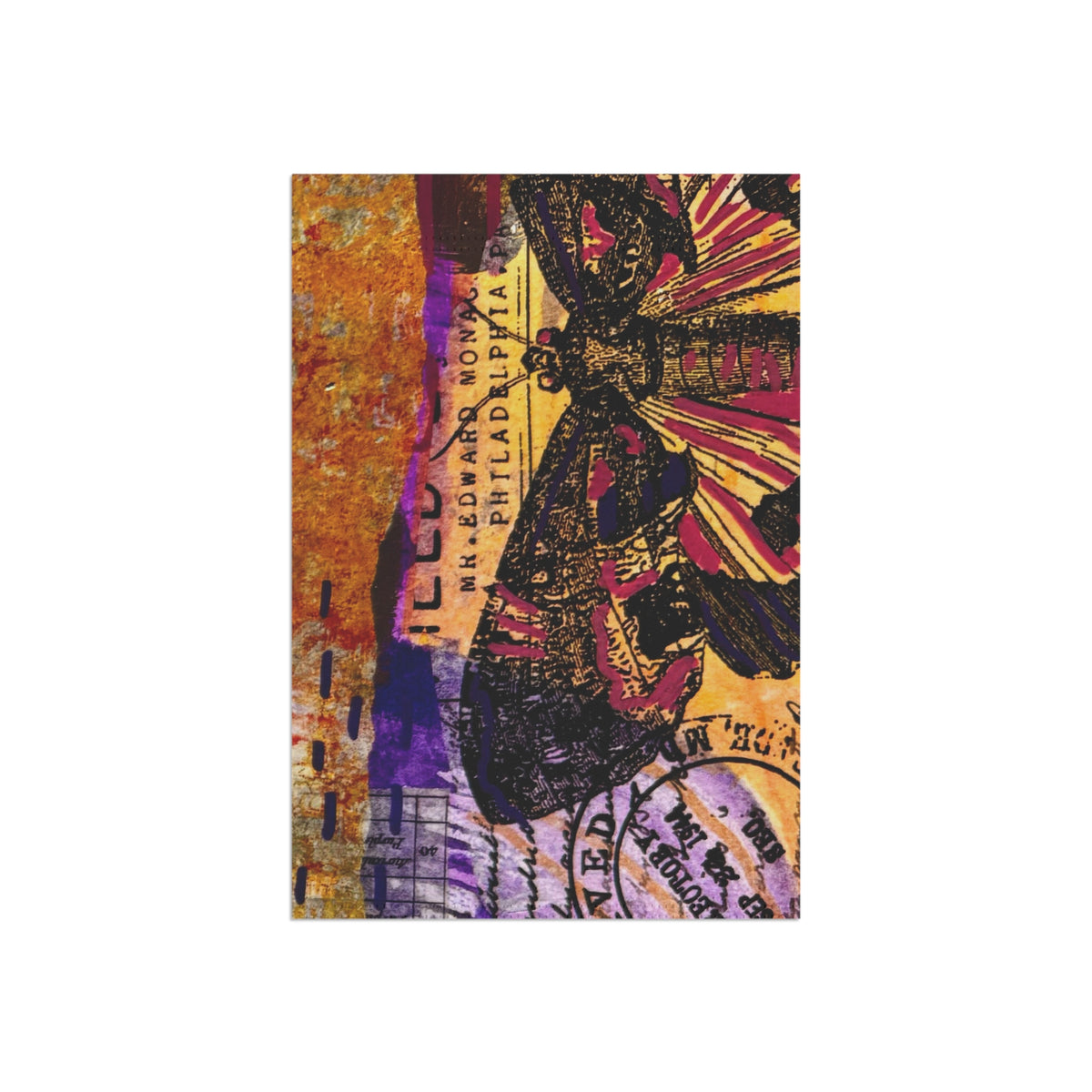 Vintage Butterfly Art Garden Flag