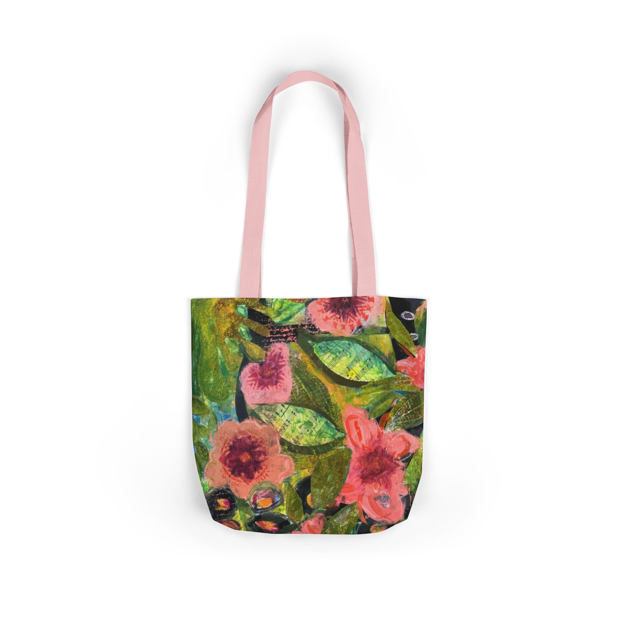 garden of Boquete canvas tote bag — colorful watercolor flowers