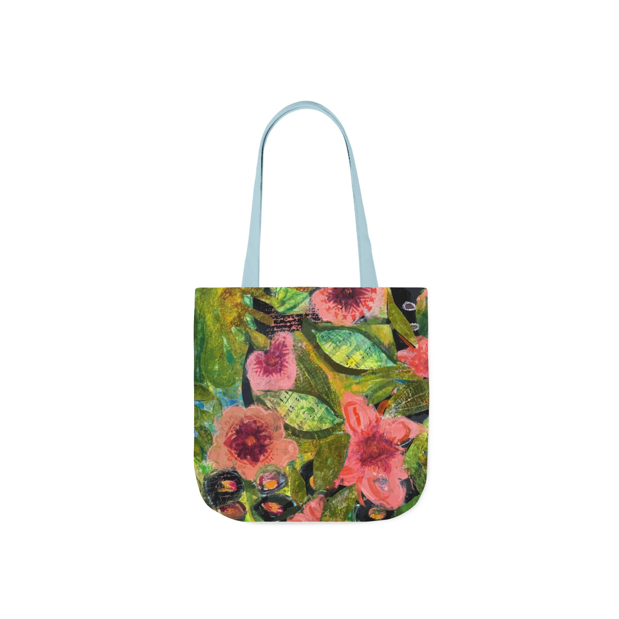 garden of Boquete canvas tote bag — colorful watercolor flowers