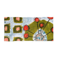 Abstract Coastal Floral Beach Towel — Modern Green & Coral Pattern