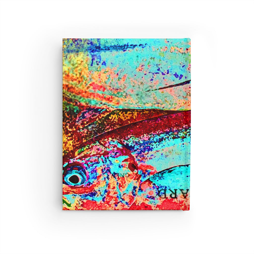 Two Fish for Friday Art Journal — Vibrant Ocean Postcard Cover Notebook