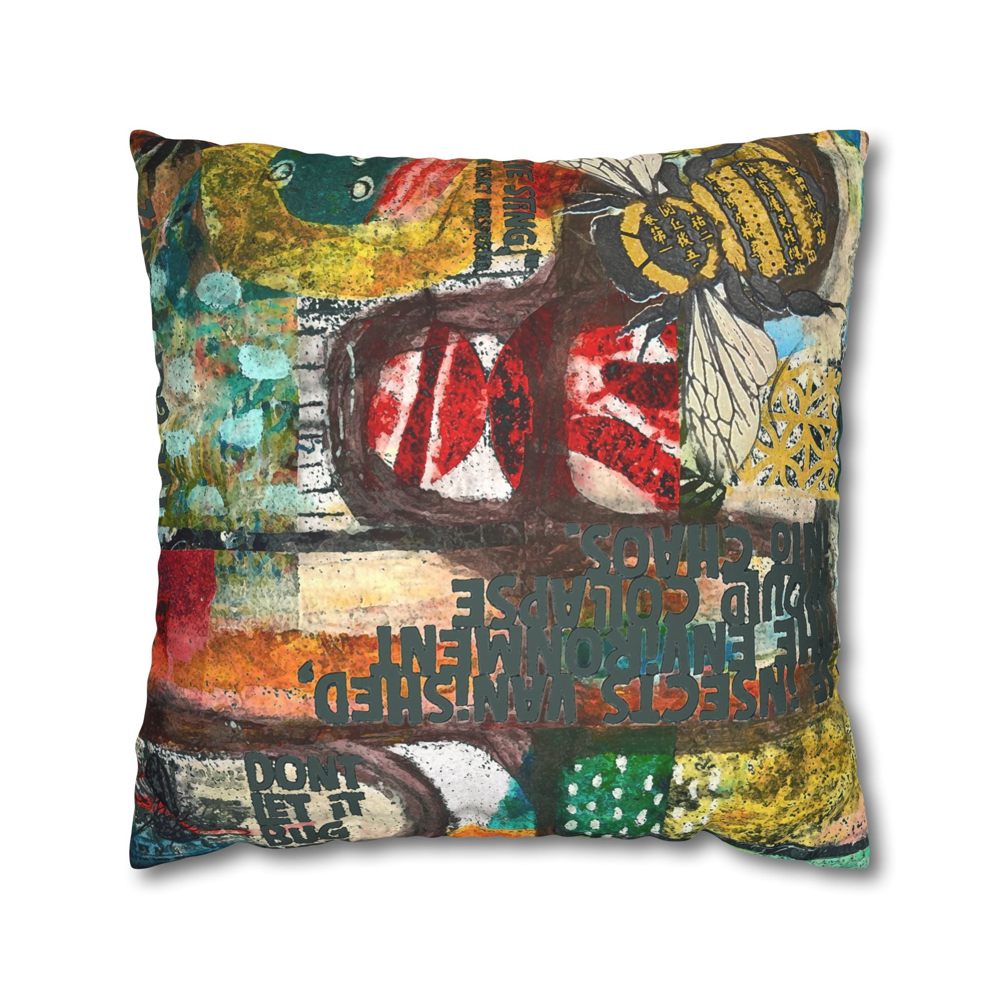 Don't Bug Me! Faux Suede Square Pillowcase
