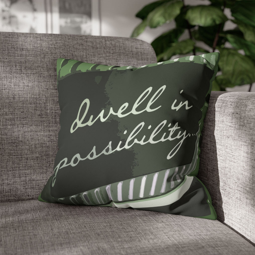 Dwell in Possibility! Faux Suede Square Pillowcase
