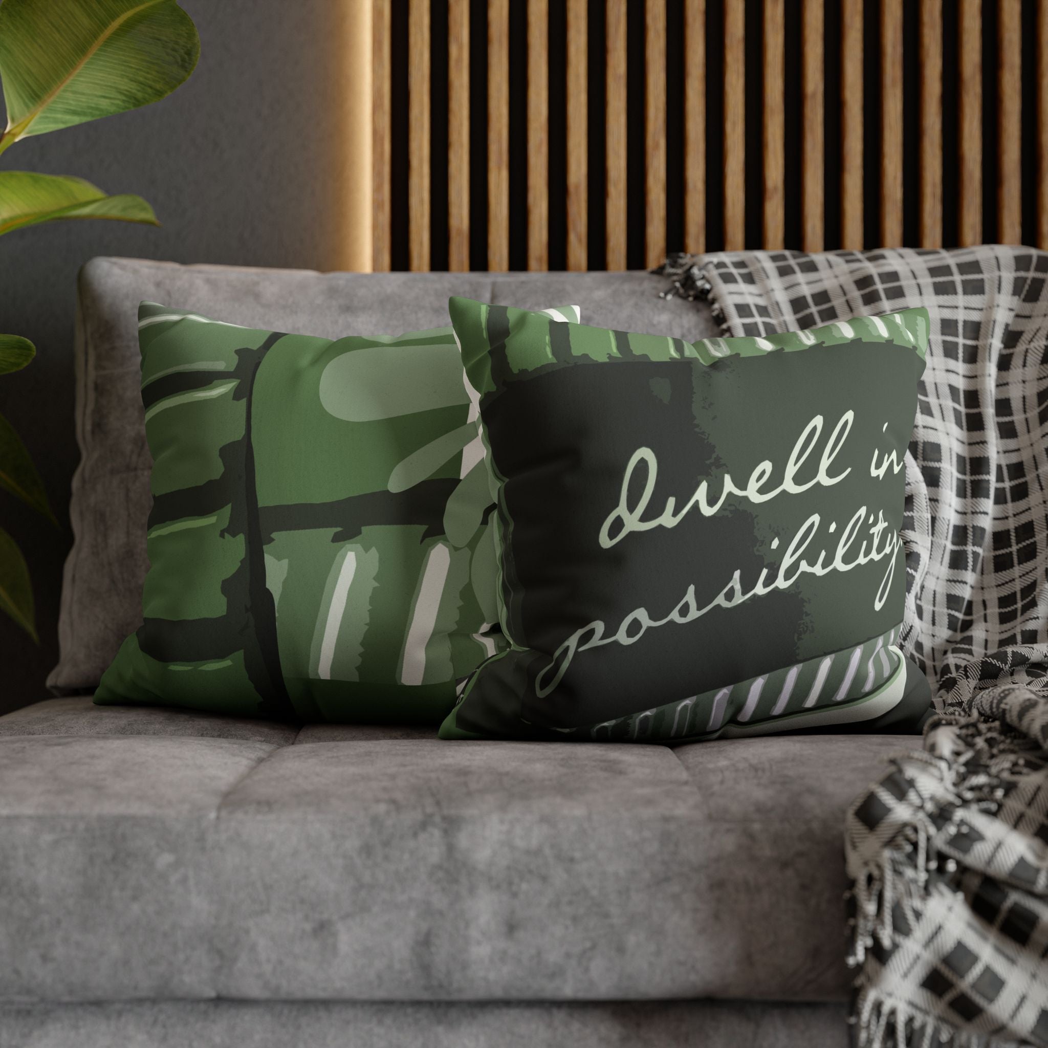 Dwell in Possibility! Faux Suede Square Pillowcase