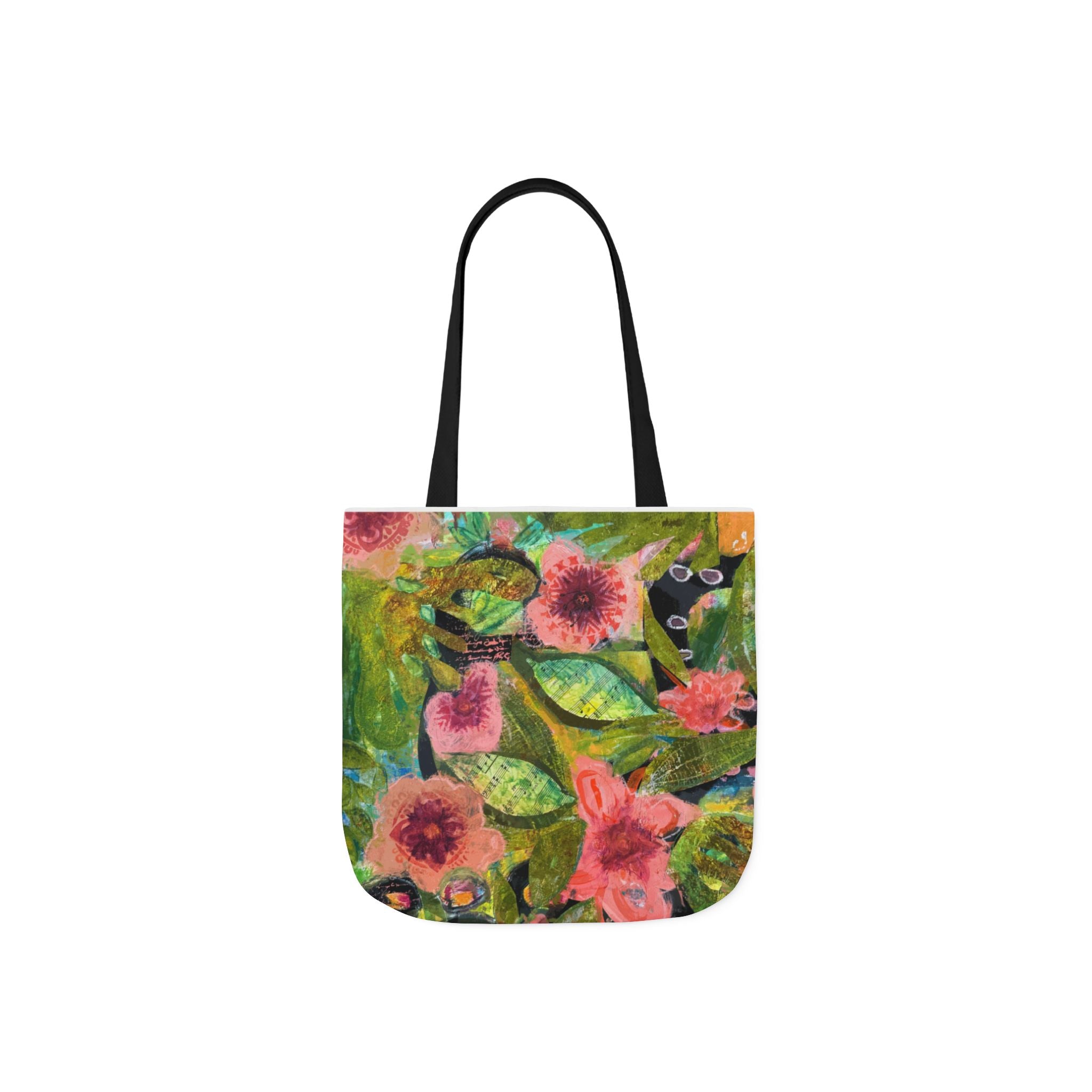 garden of Boquete canvas tote bag — colorful watercolor flowers