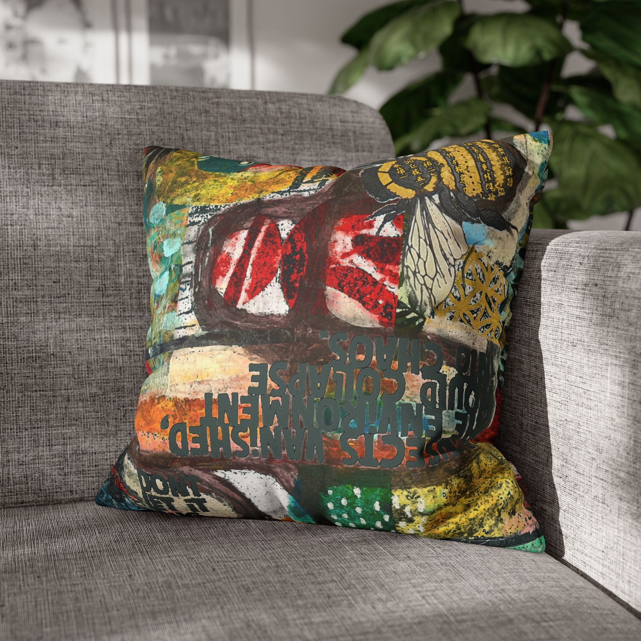 Don't Bug Me! Faux Suede Square Pillowcase