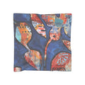 cerro azul cloud forest flowers abstract silk-feel scarf — Blue & Coral Artistic Print