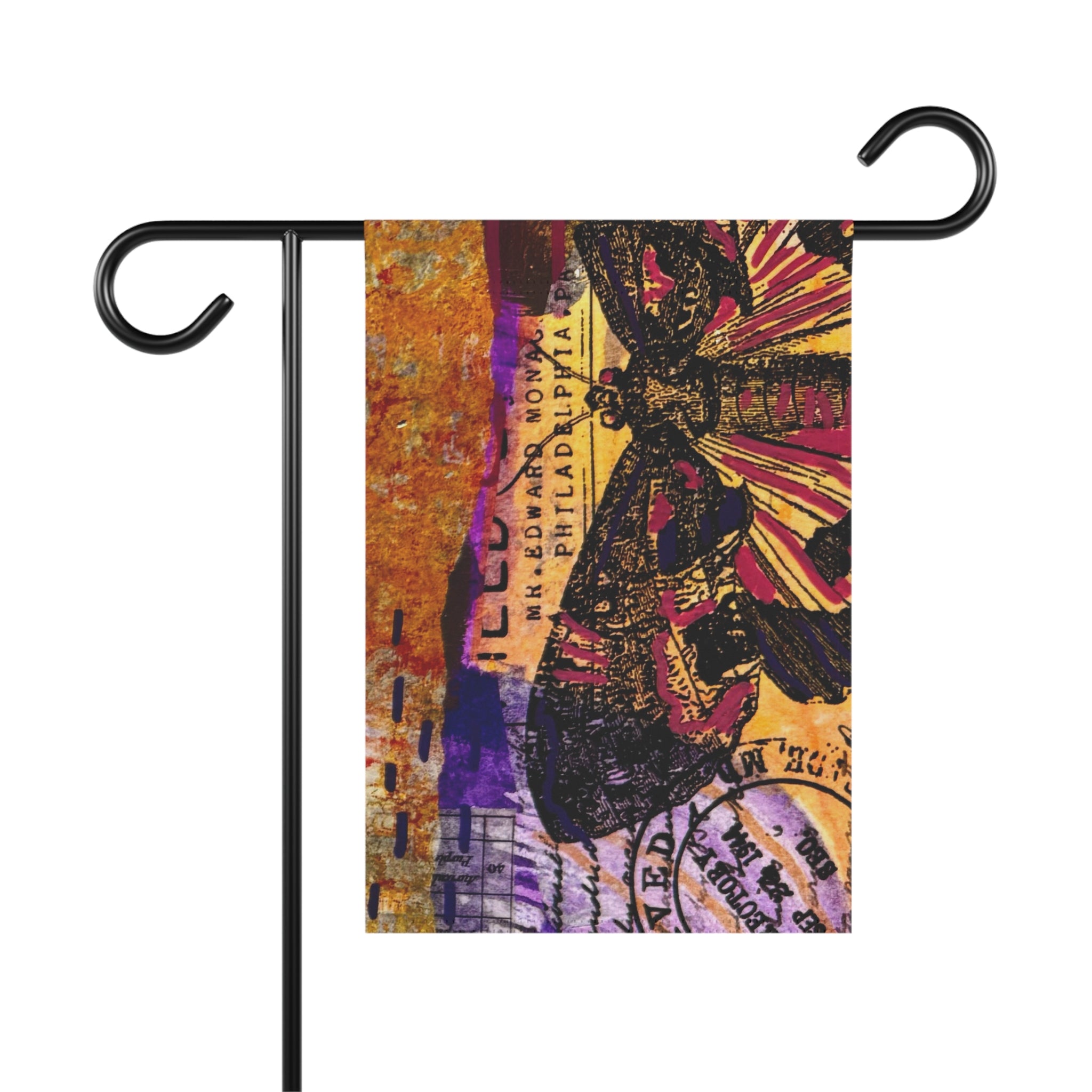 Vintage Butterfly Art Garden Flag