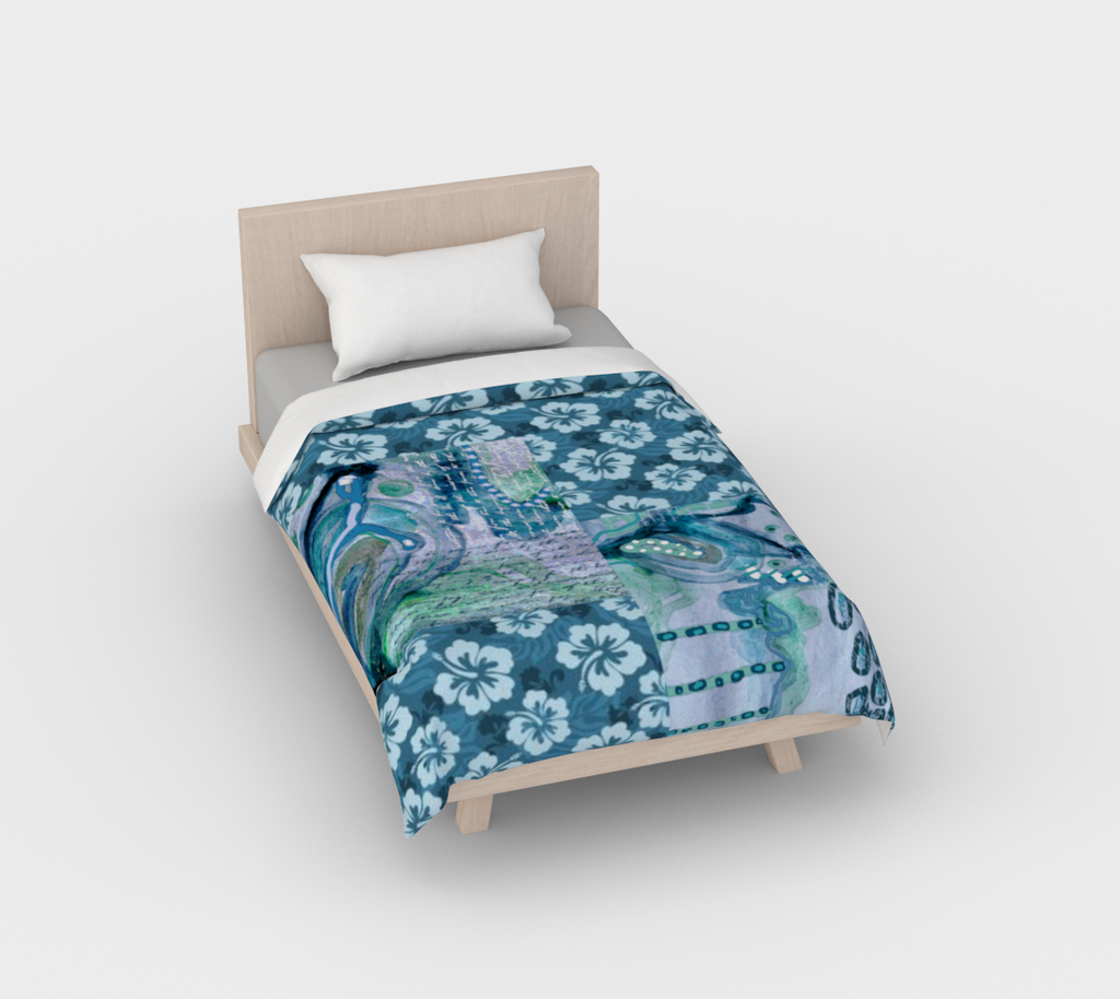 turquoise teal twizzle duvet