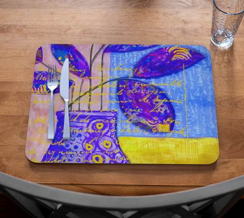 bleu et jaune placemat