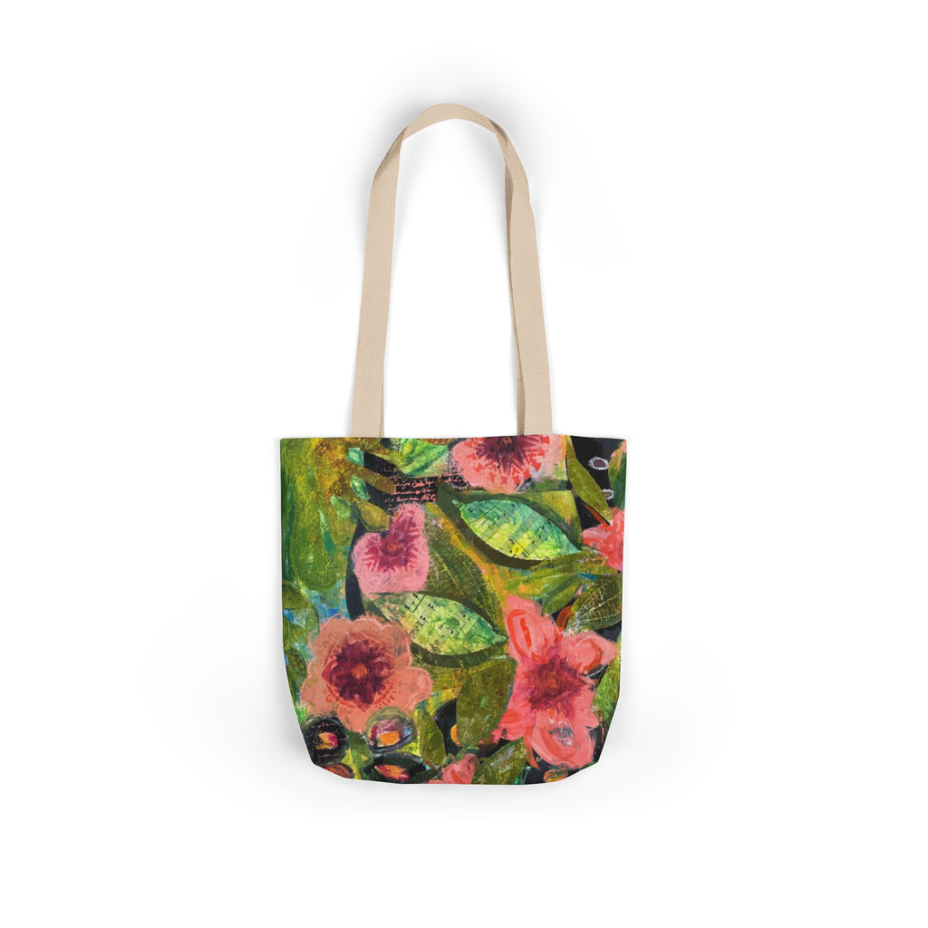 garden of Boquete canvas tote bag — colorful watercolor flowers