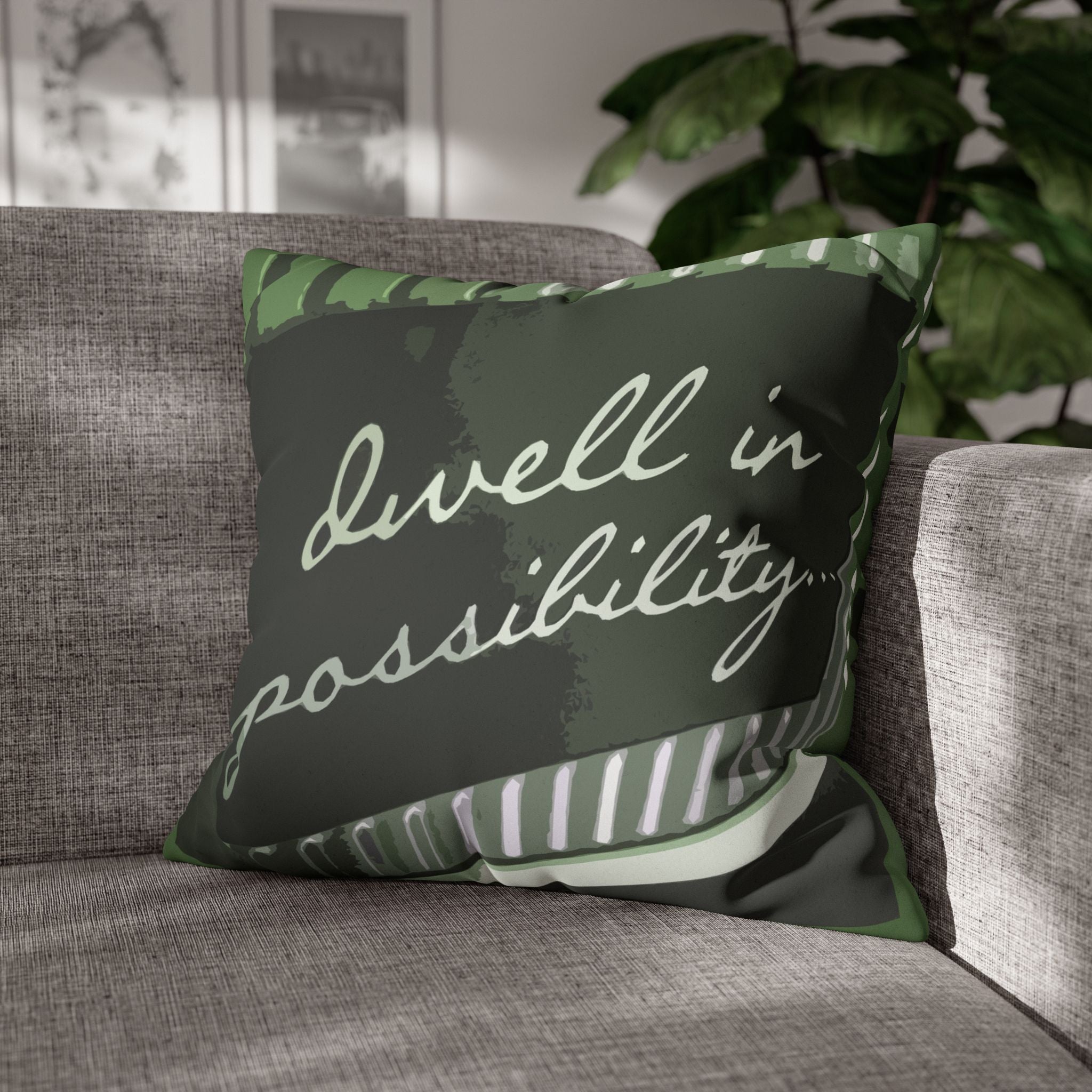 Dwell in Possibility! Faux Suede Square Pillowcase