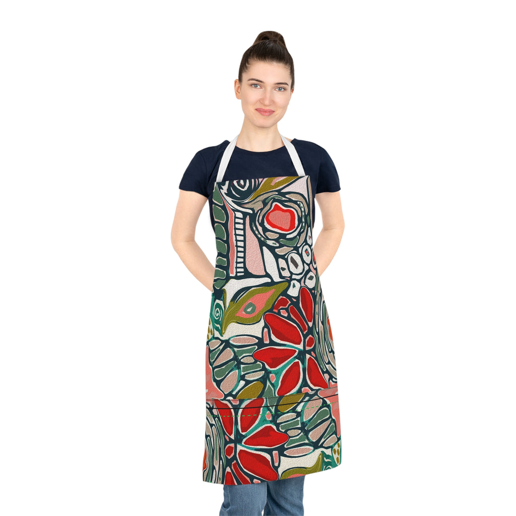 Floral Mosaic Apron — Colorful Boho Kitchen Apron