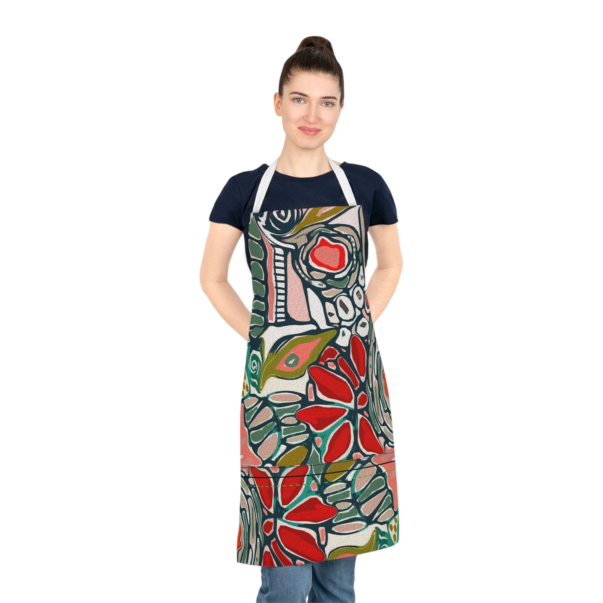 Floral Mosaic Apron — Colorful Boho Kitchen Apron