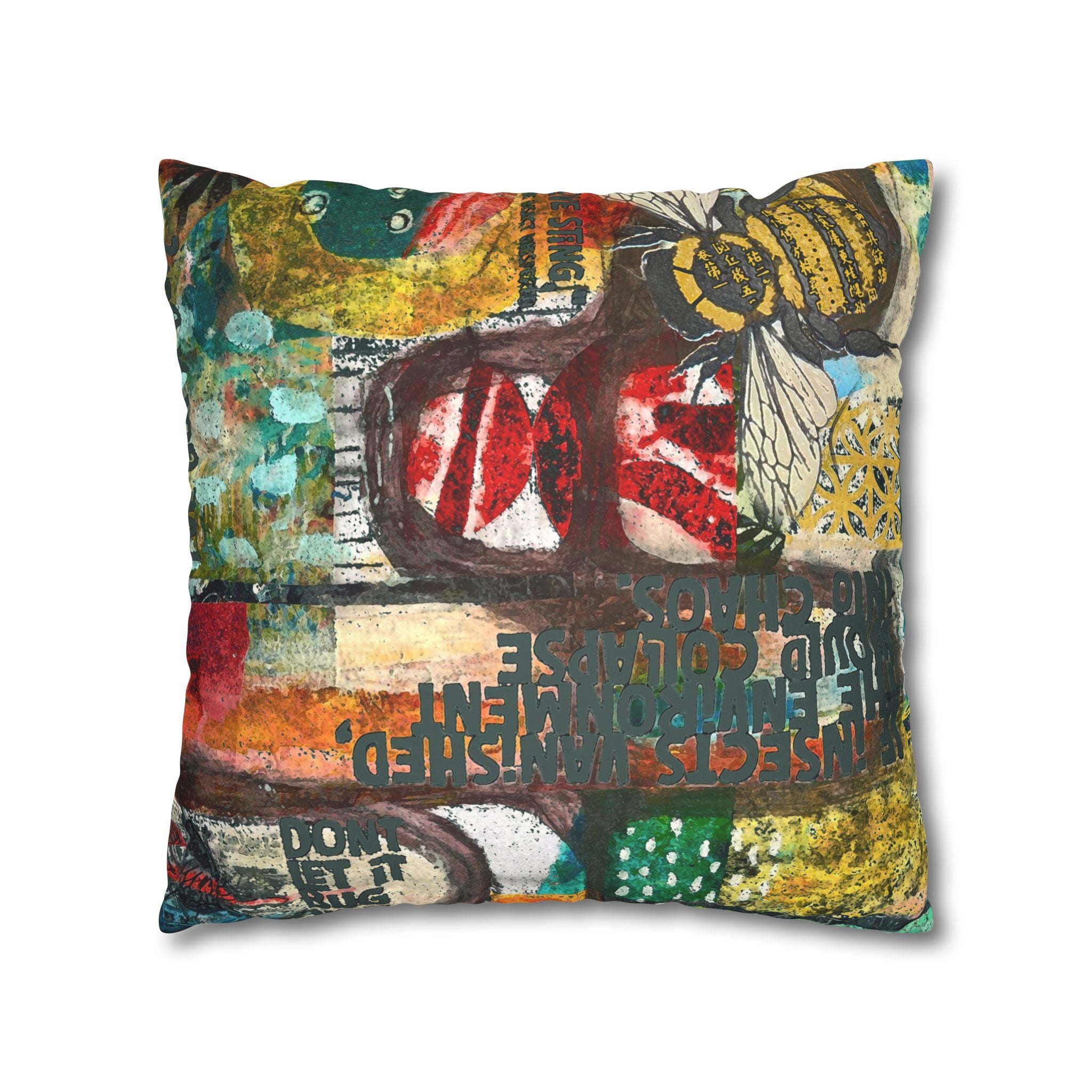Don't Bug Me! Faux Suede Square Pillowcase