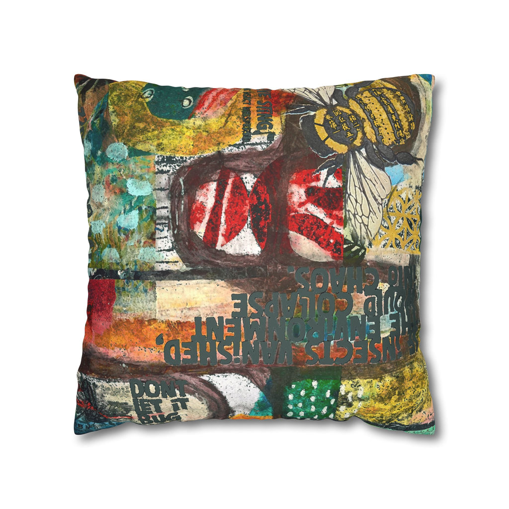 Don't Bug Me! Faux Suede Square Pillowcase
