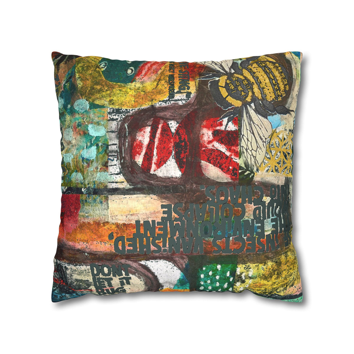 Don't Bug Me! Faux Suede Square Pillowcase
