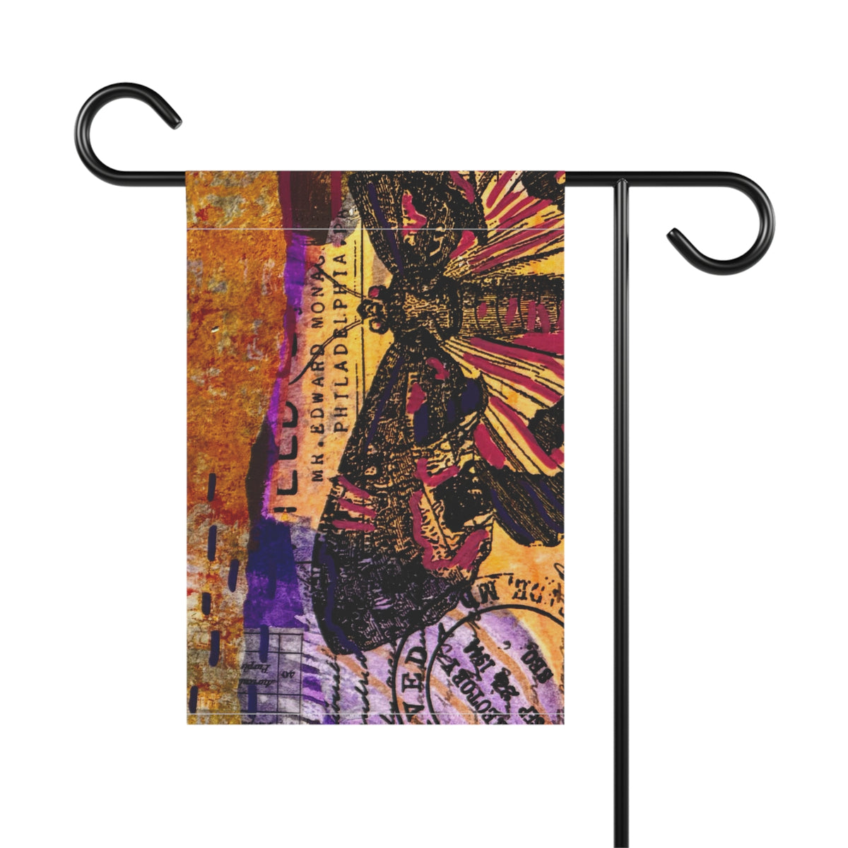 Vintage Butterfly Art Garden Flag