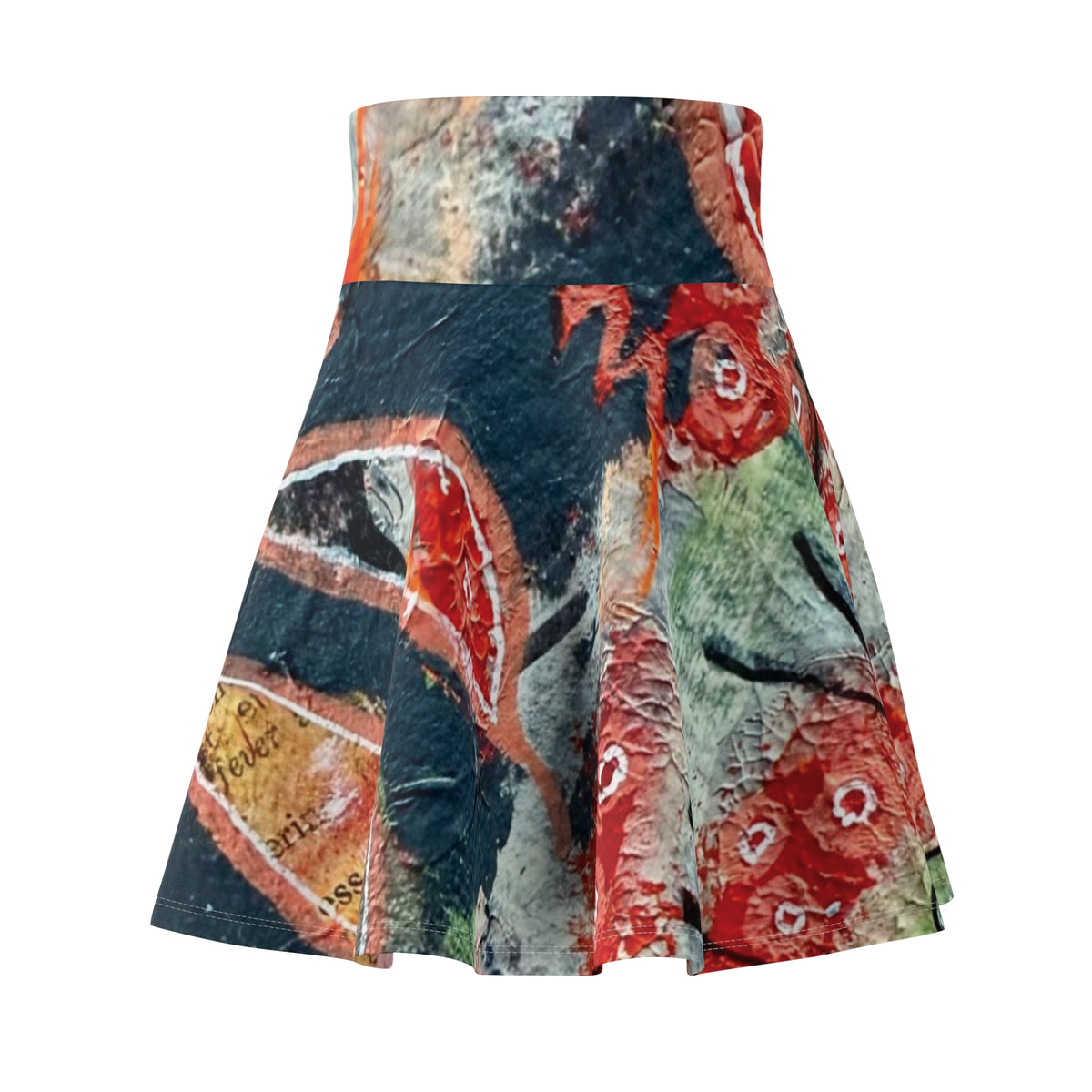 Floral Watercolor Skater Skirt — Vibrant Boho Print