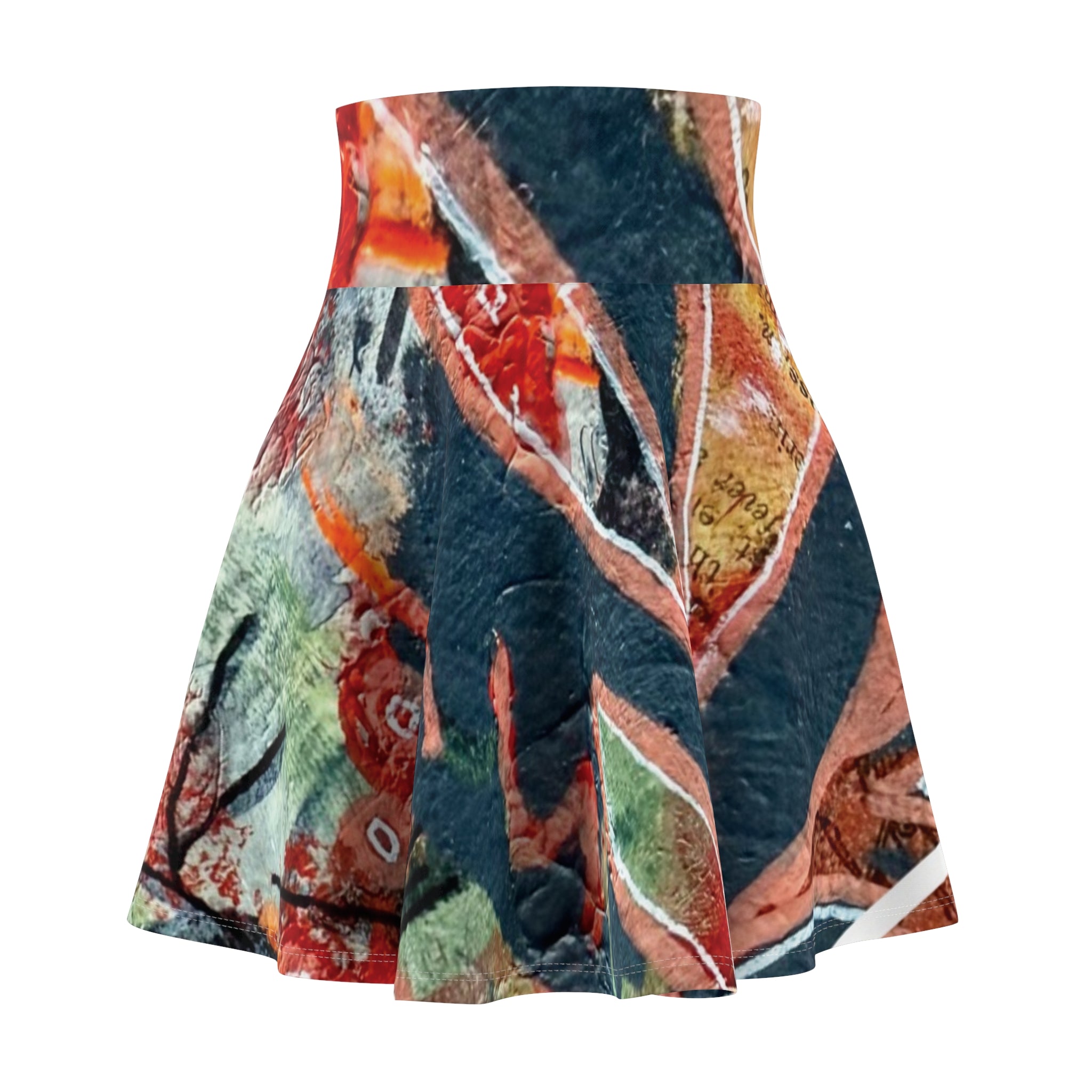 Floral Watercolor Skater Skirt — Vibrant Boho Print