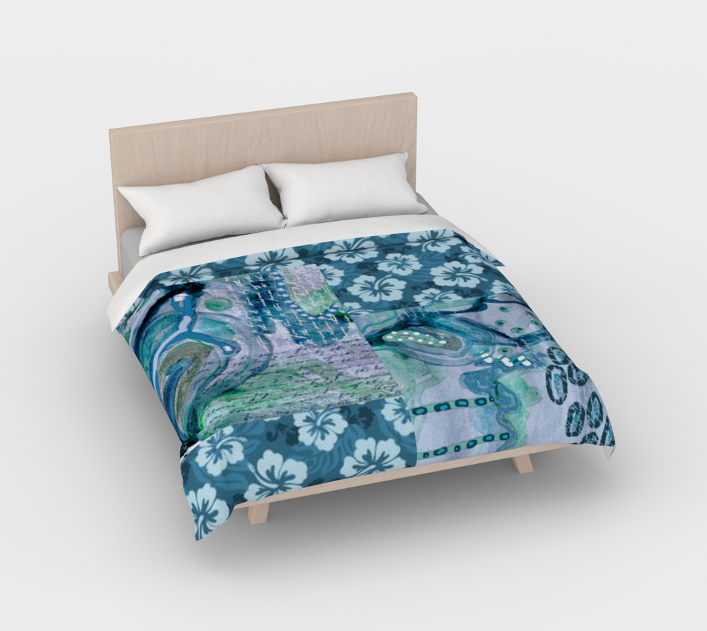 turquoise teal twizzle duvet