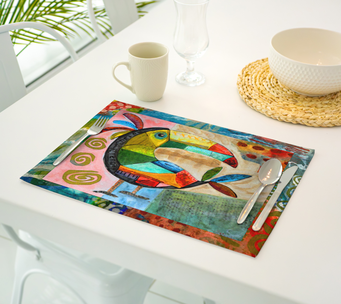 toucan collage placemat